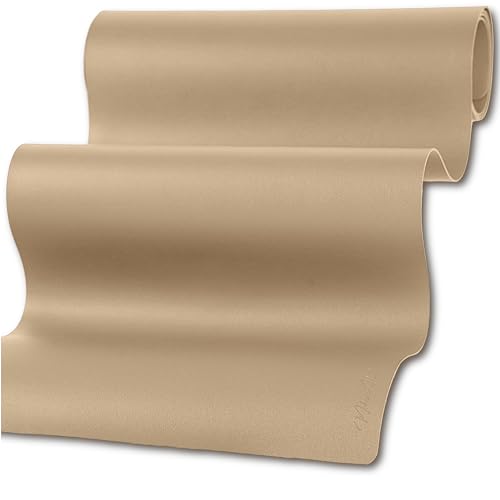 Mahewa®️ Premium Tischläufer aus Leder-Imitat - aus Kunstleder abwaschbar und wasserdicht - Tischband in Lederoptik (Eckig, 135x30, Hellbraun) von MAHEWA