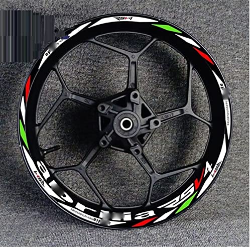 MAHIE Motorrad Vorne Hinten Reifen Felge Reflektierende Aufkleber wasserdichte Aufkleber Logo Für Aprilia RSV4 R/RR RSV4 RF RSV4 RFW Felgenaufkleber (Color : 10) von MAHIE