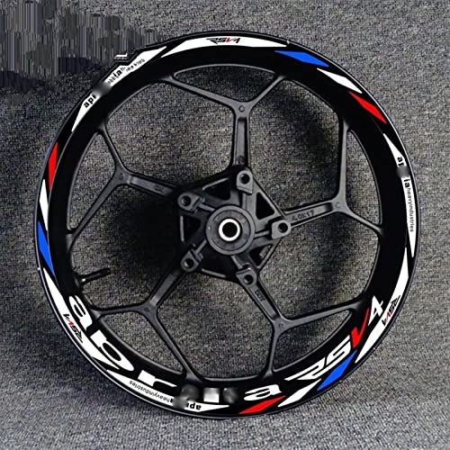 MAHIE Motorrad Vorne Hinten Reifen Felge Reflektierende Aufkleber wasserdichte Aufkleber Logo Für Aprilia RSV4 R/RR RSV4 RF RSV4 RFW Felgenaufkleber (Color : 15) von MAHIE