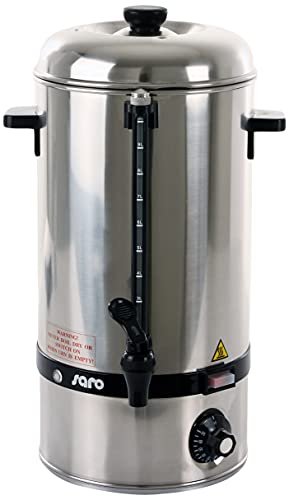 Saro 317-2010 Heißwasserkessel Modell Hot Drink Mini für Erhitzen/Warmhalten von Glühwein, Wasser, Kaffee, Tee (10 L, 2400W, Überhitzungsschutz, stufenlos einstellbar, Edelstahl) Silber, 10 liters von Saro
