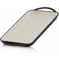 Grillplatte 39,5 x 22 x 3,5 cm Blue Berry Emailliert mit zwei Griffen, gerippt - Mahlzeit von MAHLZEIT