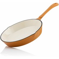 Gusseisen Bratpfanne emailliert ø 24 cm Sunny Orange Gußeisenpfanne mit zwei Ausgießern - Mahlzeit von MAHLZEIT