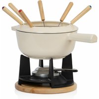 Mahlzeit - 13-teiliges Gusseisen Fondue Set für 6 Personen, 2 l, emailliert, mit Brenner und Gabeln von MAHLZEIT