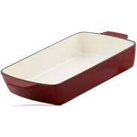 Mahlzeit - Gusseisen Auflaufform eckig 3,8 Liter Dark Cherry Induktionsgeeignet, inkl. 2 Griffe von MAHLZEIT