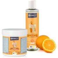Mahlzeit Holzpflege Set WOODY WAX aus Bienenwachs + WOODY OIL für Schneidebretter, Orangenduft von MAHLZEIT