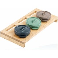 Mahlzeit - Mini Cocotte Set mit Holzständer 3 x 250 ml Gusseisen emailliert von MAHLZEIT