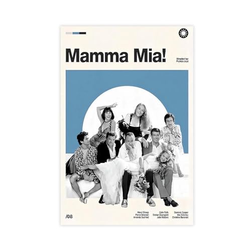 Filmposter "Mamma Mia!", Leinwand-Poster, Schlafzimmer, Dekoration, Sport, Landschaft, Büro, Raumdekoration, Geschenk, ungerahmt, 30 x 45 cm von MAHWER