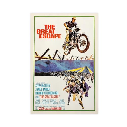 Filmposter "The Great Escape", Leinwandposter, Wandkunst, Dekordruck, Bild, Gemälde für Wohnzimmer, Schlafzimmer, Dekoration, ungerahmt, 40 x 60 cm von MAHWER