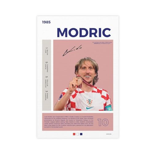 Luka Modric – Fußballspieler-Poster, Leinwand, Poster, Schlafzimmer, Dekoration, Sport, Landschaft, Büro, Raumdekoration, Geschenk, ungerahmt, 50 x 75 cm von MAHWER