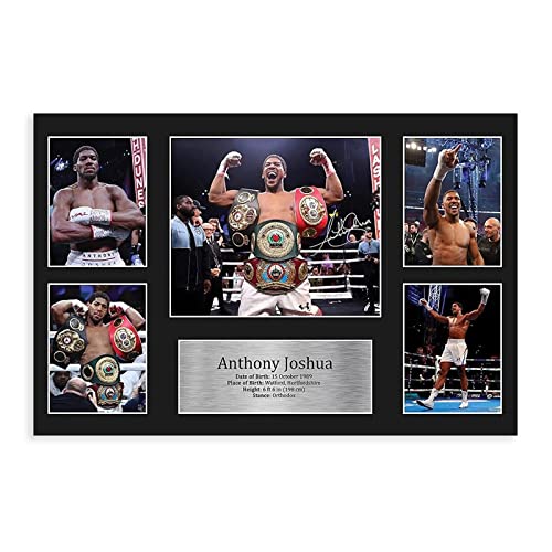 MAHWER Anthony Joshua Boxing Gifts Signiertes Autogramm Bild für Leinwand, Poster, Schlafzimmer, Dekoration, Sport, Landschaft, Büro, Raumdekoration, Geschenk, ungerahmt, 30 x 45 cm von MAHWER