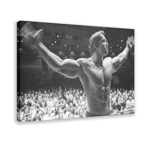 MAHWER Arnold Schwarzenegger Bodybuilding-Poster, Leinwand, Poster, Schlafzimmer, Dekoration, Sport, Landschaft, Büro, Raumdekoration, Geschenk, Rahmen-Stil, 30 x 45 cm von MAHWER