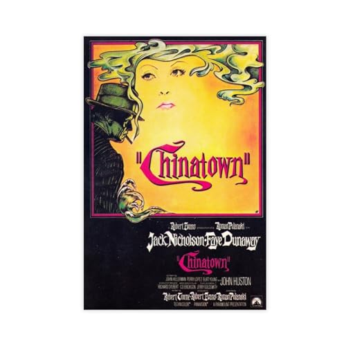 MAHWER Chinatown – Vintage-Filmposter auf Leinwand, Poster, Wandkunst, Dekor, Bild, Gemälde für Wohnzimmer, Schlafzimmer, Dekoration, ungerahmt, 60 x 90 cm von MAHWER