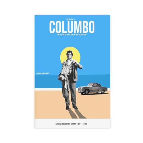 MAHWER Columbo Mittelalterliches Filmposter auf Leinwand, Wandkunst, Dekor, Bild, Gemälde für Wohnzimmer, Schlafzimmer, Dekoration, ungerahmt, 40 x 60 cm von MAHWER