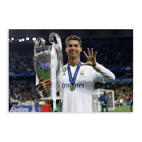 MAHWER Cristiano Ronaldo- Fußballspieler-Poster, Leinwand-Poster, Wandkunst, Dekordruck, Bild, Gemälde für Wohnzimmer, Schlafzimmer, Dekoration, ungerahmt, 30 x 45 cm von MAHWER