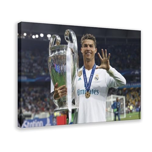 MAHWER Cristiano Ronaldo Poster auf Leinwand, Fußballspieler, Schlafzimmer, Dekoration, Sport, Landschaft, Büro, Raumdekoration, Geschenk, Rahmenstil, 40 x 60 cm von MAHWER