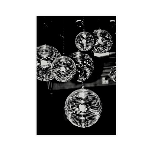 MAHWER Discokugel 70er Jahre Poster Leinwand Poster Wandkunst Dekor Druck Bild Gemälde für Wohnzimmer Schlafzimmer Dekoration ungerahmt 60 x 90 cm von MAHWER