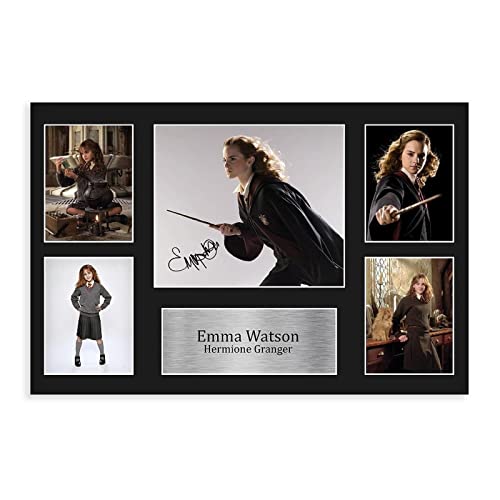 MAHWER Emma Watson, Harry Potter, Hermine Granger signiertes Poster, Leinwand, Poster, Schlafzimmer, Dekoration, Sport, Landschaft, Büro, Raumdekoration, Geschenk, ungerahmt, 40 x 60 cm von MAHWER