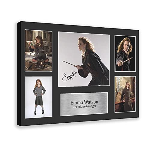 MAHWER Emma Watson, Harry Potter, Hermine Granger signiertes Poster, Leinwand, Poster, Wandkunst, Dekordruck, Bild Gemälde für Wohnzimmer, Schlafzimmer, Dekoration, Rahmen-Stil, 20 x 30 cm von MAHWER