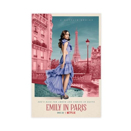 MAHWER Filmposter – Emily in Paris (2020), Leinwand-Poster, Schlafzimmer, Dekoration, Sport, Landschaft, Büro, Raumdekoration, Geschenk, ungerahmt, 20 x 30 cm von MAHWER