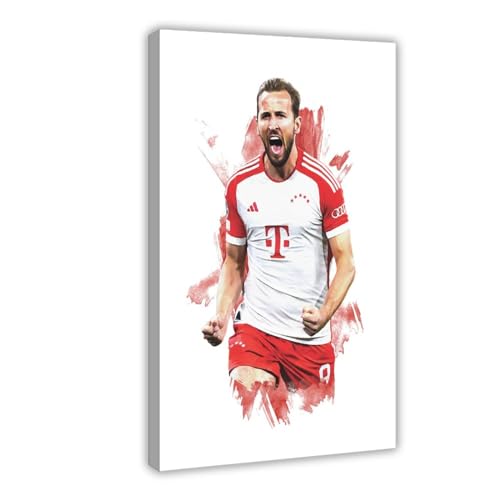 MAHWER Harry Kane – Fußballspieler-Poster, Leinwand-Poster, Wandkunst, Dekordruck, Bild, Gemälde für Wohnzimmer, Schlafzimmer, Dekoration, Rahmenstil, 40 x 60 cm von MAHWER