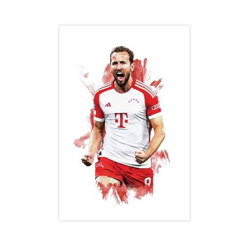 MAHWER Harry Kane – Fußballspieler-Poster, Leinwand-Poster, Wandkunst, Dekordruck, Bild, Gemälde für Wohnzimmer, Schlafzimmer, Dekoration, ungerahmt, 30 x 45 cm von MAHWER