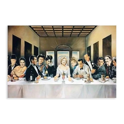 MAHWER Hollywood Legend The Last Supper – Vintage-Filmposter auf Leinwand, Schlafzimmer, Dekoration, Sport, Landschaft, Büro, Raumdekoration, Geschenk, ungerahmt, 30 x 45 cm von MAHWER