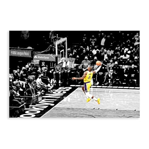 MAHWER James Lebron – Basketballspieler-Poster, Leinwand-Poster, Wandkunst, Dekor, Bild, Gemälde für Wohnzimmer, Schlafzimmer, Dekoration, ungerahmt, 50 x 75 cm von MAHWER