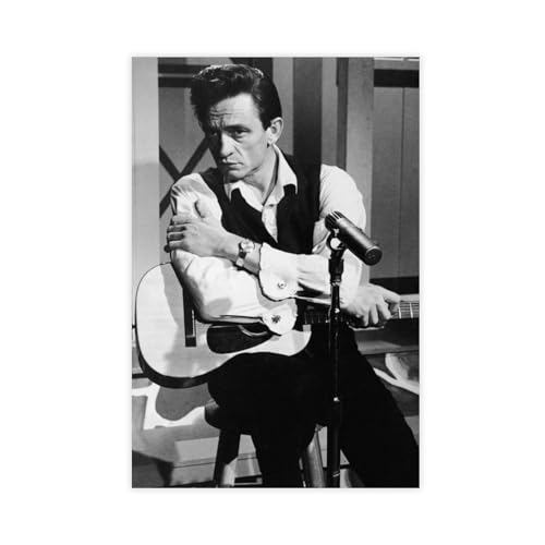 MAHWER Johnny Cash Musik-Poster, 2 Leinwand-Poster, Wandkunst, Dekordruck, Bild, Gemälde für Wohnzimmer, Schlafzimmer, Dekoration, ungerahmt, 30 x 45 cm von MAHWER