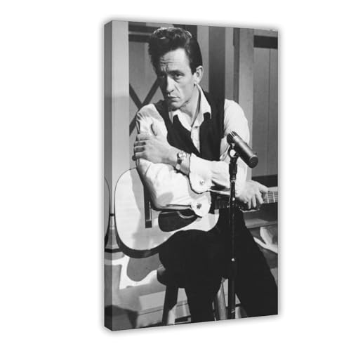 MAHWER Johnny Cash Musikposter 2 Leinwandposter Schlafzimmer Dekor Sport Landschaft Büro Zimmer Dekor Geschenk Rahmenstil 20 x 30 cm von MAHWER