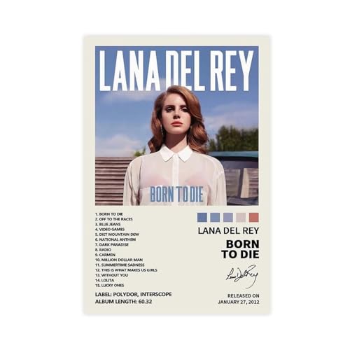 MAHWER Lana Del Rey – Born To Die Album Leinwand Poster Wandkunst Dekor Druck Bild Gemälde für Wohnzimmer Schlafzimmer Dekoration Unrahmen-Stil 30 x 45 cm von MAHWER