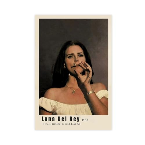 MAHWER Lana Del Rey Poster, Musikalbum, Poster, Leinwand, Poster, Wandkunst, Dekor, Bild, Gemälde für Wohnzimmer, Schlafzimmer, Dekoration, ungerahmt, 50 x 75 cm von MAHWER