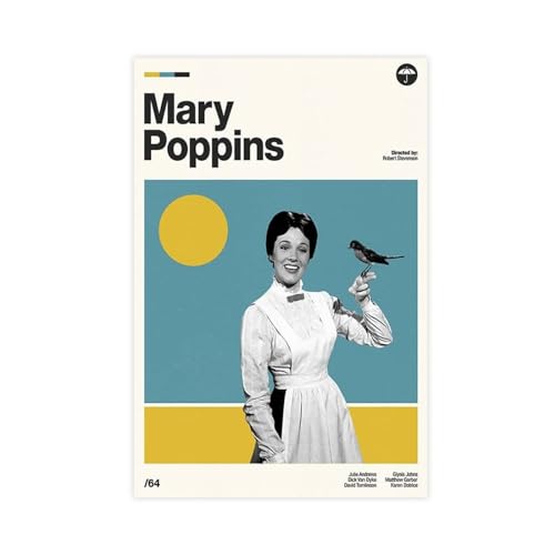 MAHWER Mary Popins – Vintage-Filmposter auf Leinwand, Schlafzimmer, Dekoration, Sport, Landschaft, Büro, Raumdekoration, Geschenk, ungerahmt, 20 x 30 cm von MAHWER