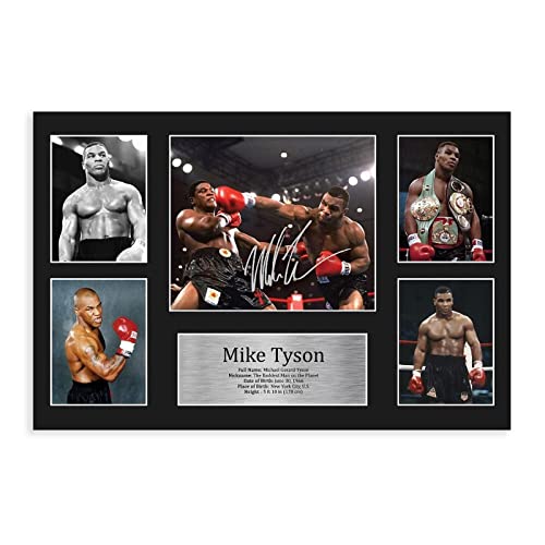 MAHWER Mike Tyson Poster auf Leinwand, Unterschrift, Schlafzimmer, Dekoration, Sport, Landschaft, Büro, Raumdekoration, Geschenk, ungerahmt, 30 x 45 cm von MAHWER