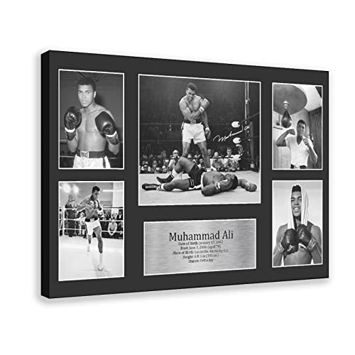 MAHWER Poster signiert von Muhammad Ali, Leinwand-Poster, Wandkunst, Dekordruck, Bild, Gemälde für Wohnzimmer, Schlafzimmer, Dekoration, Rahmen-Stil, 20 x 30 cm von MAHWER