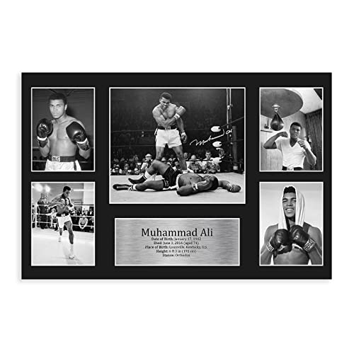 MAHWER Poster signiert von Muhammad Ali, Leinwand-Poster, Wandkunst, Dekordruck, Bild, Gemälde für Wohnzimmer, Schlafzimmer, Dekoration, ungerahmt, 30 x 45 cm von MAHWER