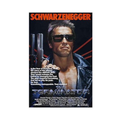 MAHWER The Terminator Arnold Schwarzenegger Filmposter Leinwand Poster Wandkunst Dekor Druck Bild Gemälde für Wohnzimmer Schlafzimmer Dekoration ungerahmt 30 x 45 cm von MAHWER