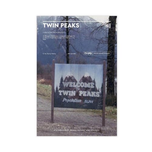 MAHWER Twin Peaks Poster auf Leinwand, Schlafzimmer, Dekoration, Sport, Landschaft, Büro, Raumdekoration, Geschenk, ungerahmt, 60 x 90 cm von MAHWER