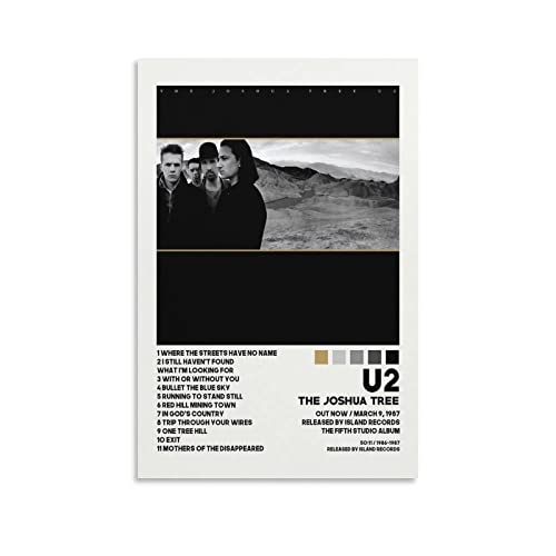 MAHWER U2 Der Joshua Tree 1987 1 Leinwand-Poster, Wand-Dekoration, Wohnzimmer, Schlafzimmer, Dekoration, Geschenk, Rahmen-Stil, 30 x 45 cm von MAHWER