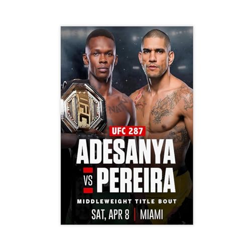 MAHWER UFC 287 Alex Pereira Vs. Israel Adesanya 2 2023 Kampfposter Leinwand Poster Schlafzimmer Dekor Sport Landschaft Büro Zimmer Dekor Geschenk ungerahmt 30 x 45 cm MAHWER UFC 287 Alex Pereira Vs. Israel Adesanya 2 2023 Kampfposter Leinwand Poster Schlafzimmer Dekor Sport Landschaft Büro Zimmer Dekor Geschenk ungerahmt 30 x 45 cm von MAHWER