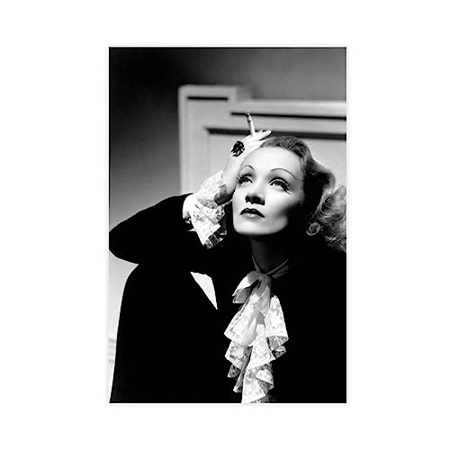 Marlene Dietrich Vintage Foto – Retro Wandkunst – Marlene Dietrich Fotodruck – Altes Hollywood Leinwand Poster Wandkunst Dekor Druck Bild Gemälde für Wohnzimmer Schlafzimmer Dekoration Unrahmen-Stil von MAHWER