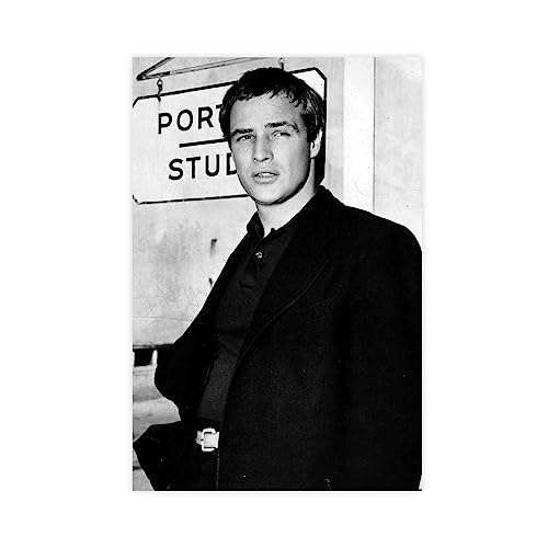 Marlon Brando Vintage Foto – Retro Wandkunst – Marlon Brando Fotodruck – Old Hollywood Elegan Leinwand Poster Wandkunst Dekor Druck Bild Gemälde für Wohnzimmer Schlafzimmer Dekoration ungerahmt von MAHWER