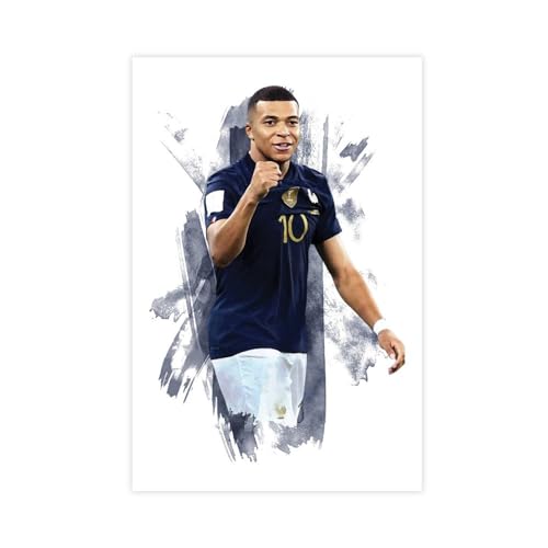 Mbappe – Fußballspieler-Poster, Leinwand, Poster, Schlafzimmer, Dekoration, Sport, Landschaft, Büro, Raumdekoration, Geschenk, ungerahmt, 30 x 45 cm von MAHWER