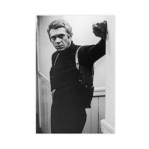 Steve McQueen Vintage Foto – Retro Wandkunst – Steve McQueen Fotodruck – Old Hollywood Elegan Leinwand Poster Wandkunst Dekor Druck Bild Gemälde für Wohnzimmer Schlafzimmer Dekoration ungerahmt von MAHWER