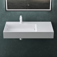 Mai&mai - Aufsatzwaschbecken Hängewaschbecken bth: 100x48x13cm in Weiß aus Mineralguss Col12 Links von MAI & MAI