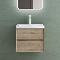 Badmöbelset Badezimmermöbel Waschbeckenunterschrank 2 Schubladen mit Soft-Close inkl. Waschbecken aus Mineralguss Eiche Greige 60 cm Rimo - Mai&mai Badmöbelset Badezimmermöbel Waschbeckenunterschrank 2 Schubladen mit Soft-Close inkl. Waschbecken aus Mineralguss Eiche Greige 60 cm Rimo - Mai&mai von MAI & MAI