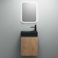 Badmöbelset Badezimmermöbel bestehend aus Waschbecken LED-Spiegel und Waschbeckenunterschrank in Kerneiche, bth: 46x26x63cm Pisa02 - Mai&mai von MAI & MAI