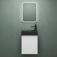 Badmöbelset Badezimmermöbel bestehend aus Waschbecken LED-Spiegel und Waschbeckenunterschrank in Weiß matt, bth: 46x26x63cm Pisa02 - Mai&mai von MAI & MAI