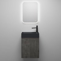 Badmöbelset Badezimmermöbel bestehend aus Waschbecken LED-Spiegel und Waschbeckenunterschrank in grau-braun, bth: 46x26x63cm Pisa - Mai&mai von MAI & MAI