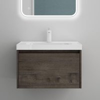 Badmöbelset Badezimmermöbel grau-braun Waschbeckenunterschrank 60 cm mit Waschschbecken aus Mineralguss Salerno - Mai&mai Badmöbelset Badezimmermöbel grau-braun Waschbeckenunterschrank 60 cm mit Waschschbecken aus Mineralguss Salerno - Mai&mai von MAI & MAI