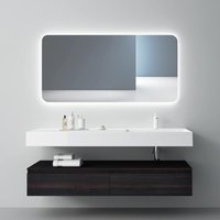 Mai&mai - Badmöbelset Waschtisch mit Unterschrank Dunkelbraun 150x48x25cm mit Soft-Close Schubladen inkl. Mineralguss-Waschbecken up von MAI & MAI